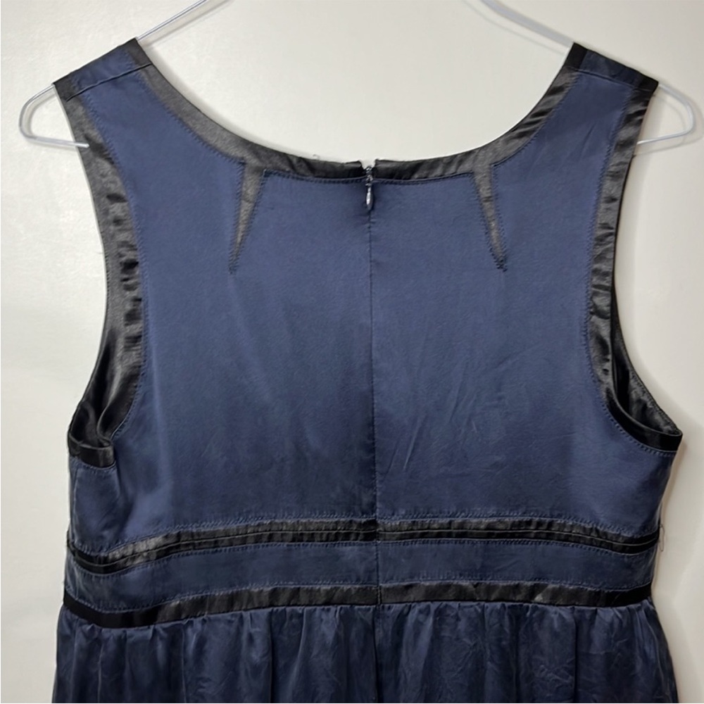 Proenza Schouler for Target 100%silk Navy/black trim  Sleeveless dress Size 13 - Picture 11 of 11
